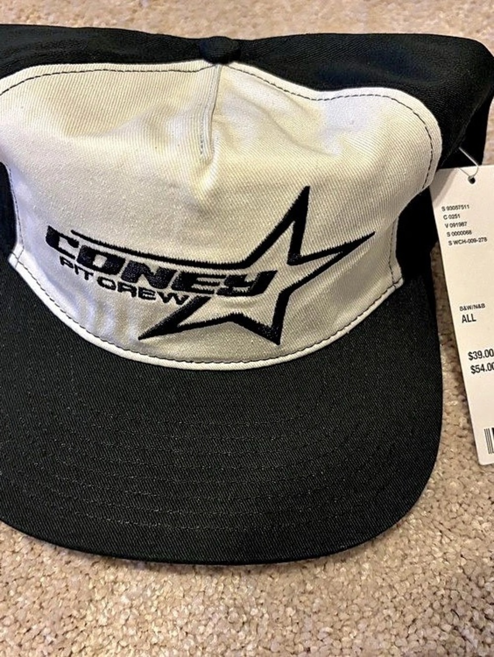 Alpinestars Men's Black & White Trucker Hat NWT